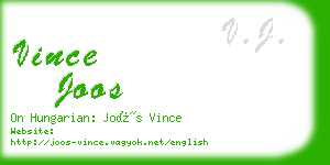 vince joos business card